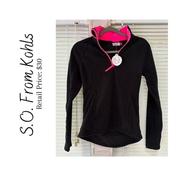 S.O. Womens Fleece Quarter Zip - Picture 1 of 7